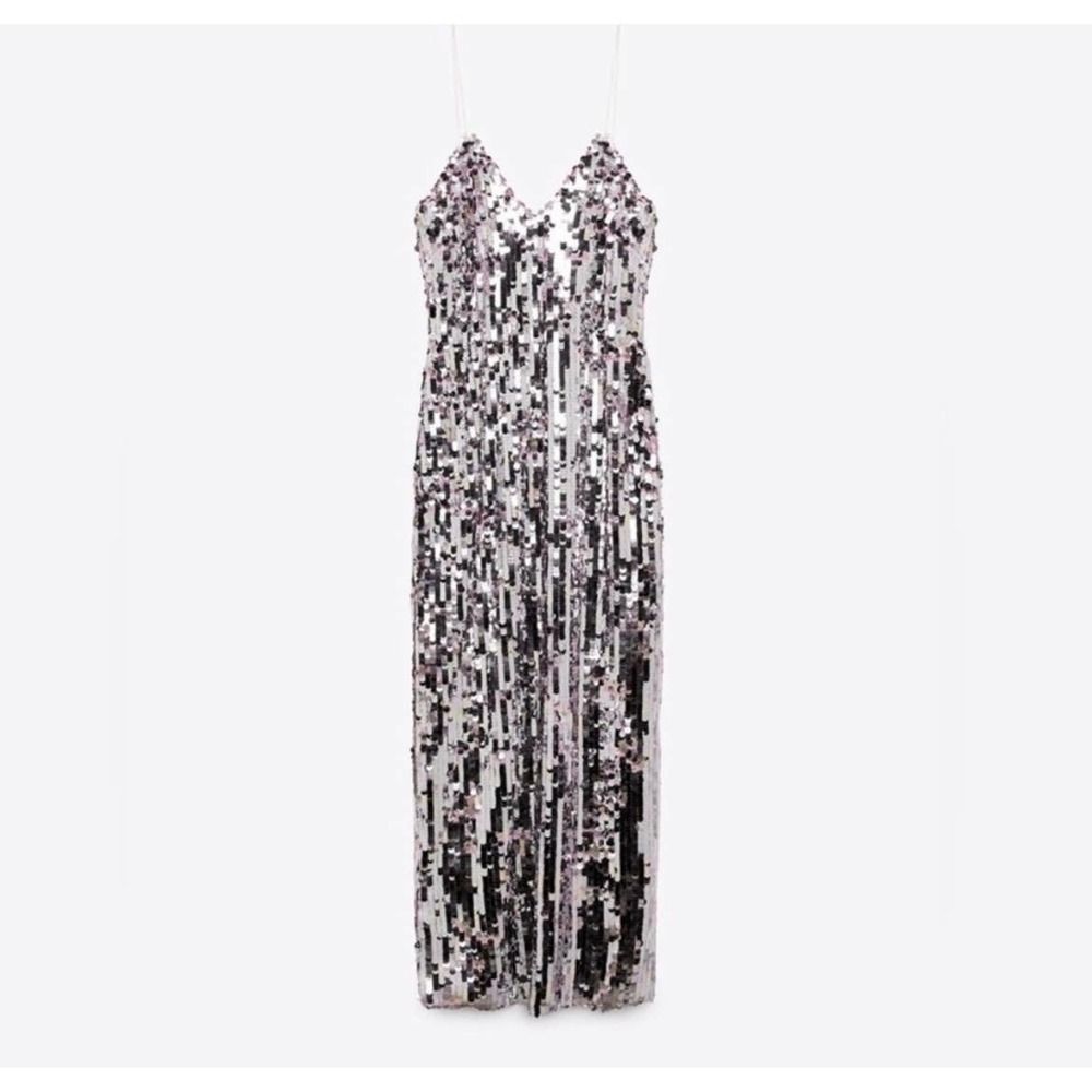 ZARA STRAPPY SEQUIN DRESS SIZE XS 9373/567 027/223 - Picture 8 of 13